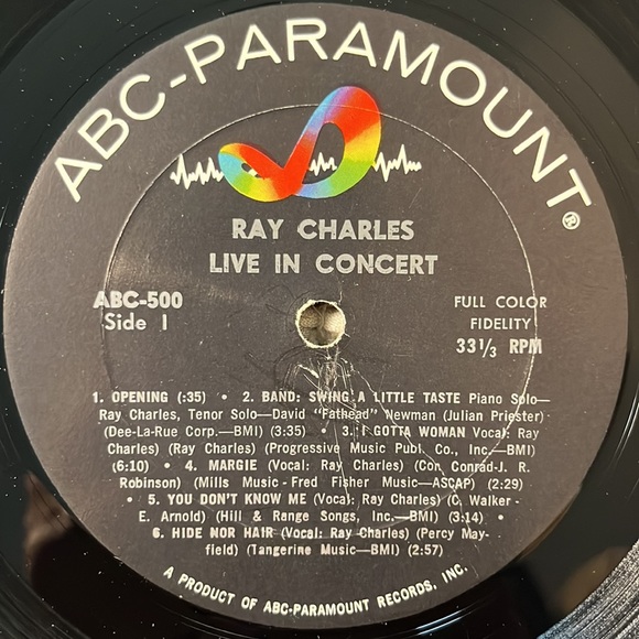 Ray Charles - “Live In Concert” Vinyl LP - Picture 4 of 5